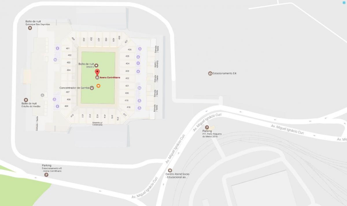 Map of Arena Corinthians - Access