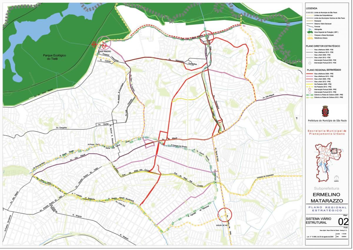 Map of Ermelino Matarazzo São Paulo - Roads
