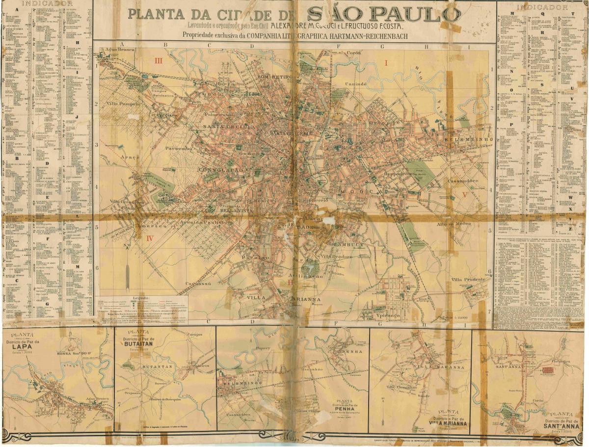 Map of former São Paulo - 1913