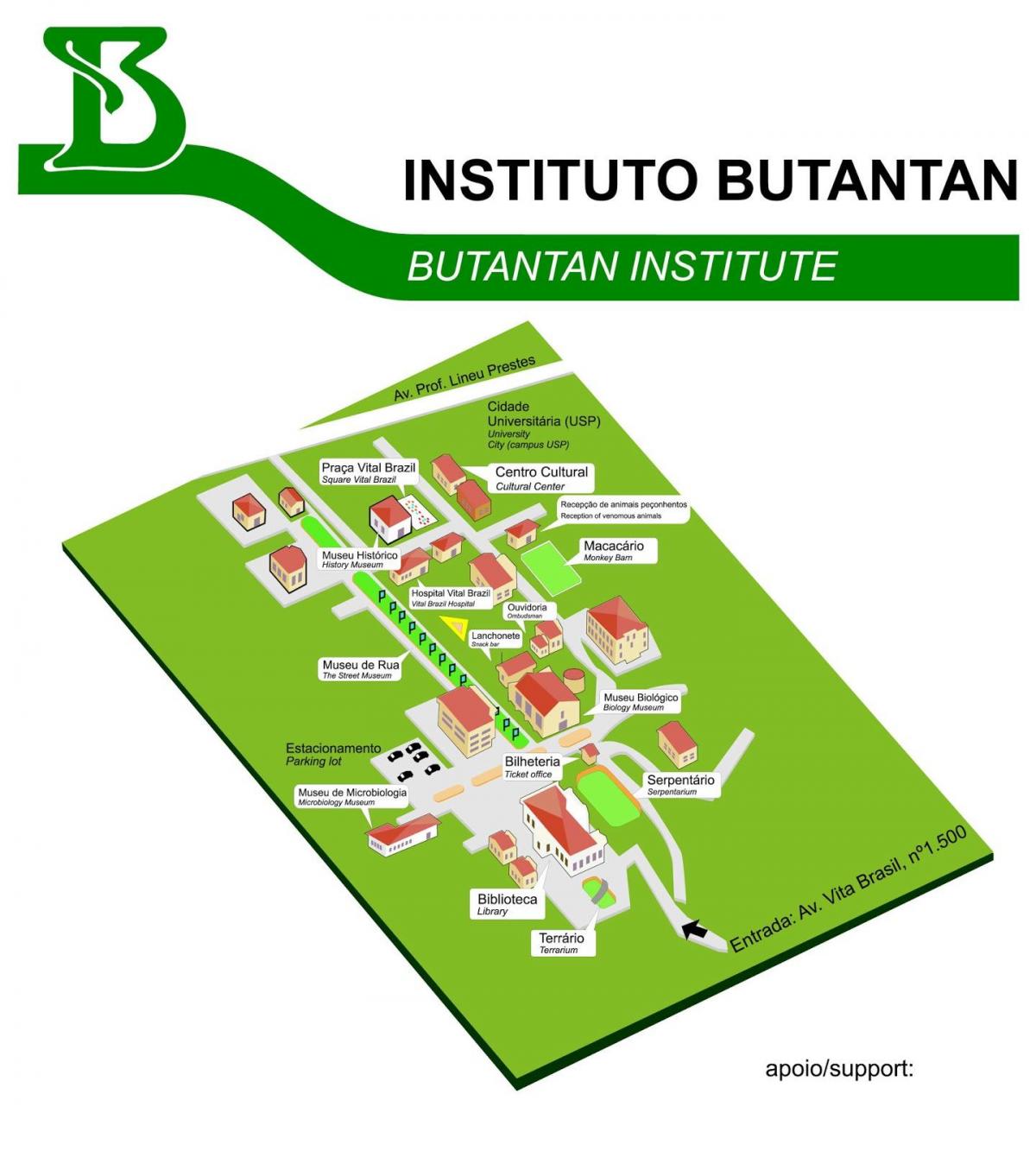 Map of institute Butantan
