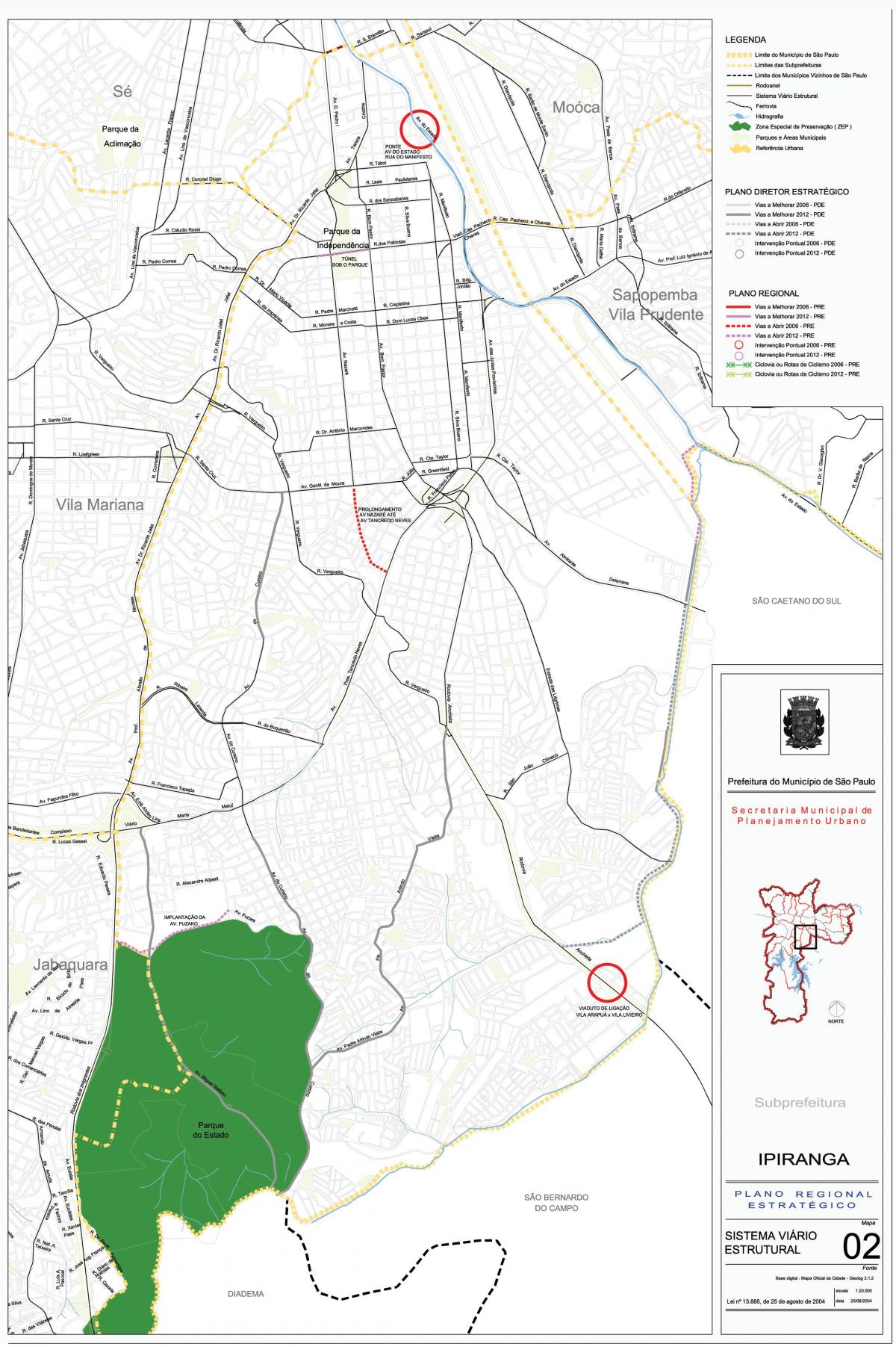 Map of Ipiranga São Paulo - Roads