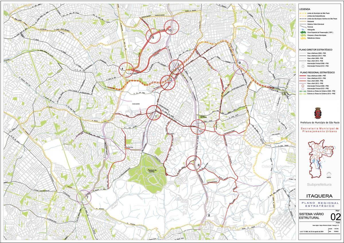 Map of Itaquera São Paulo - Roads