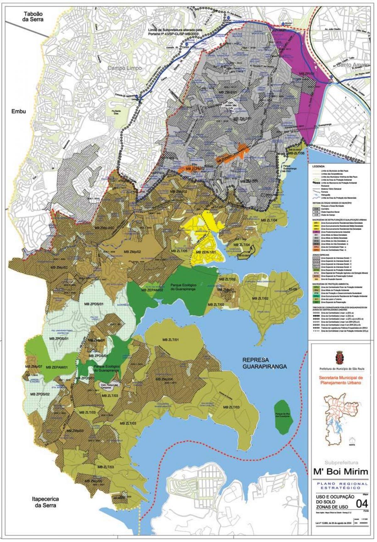Map of M'Boi Mirim São Paulo - Occupation of the soil