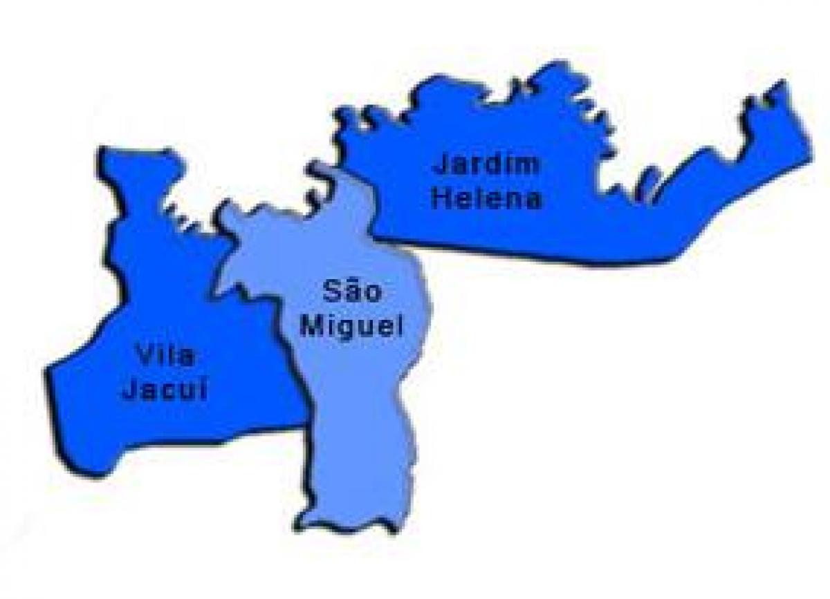 Map of São Miguel Paulista sub-prefecture