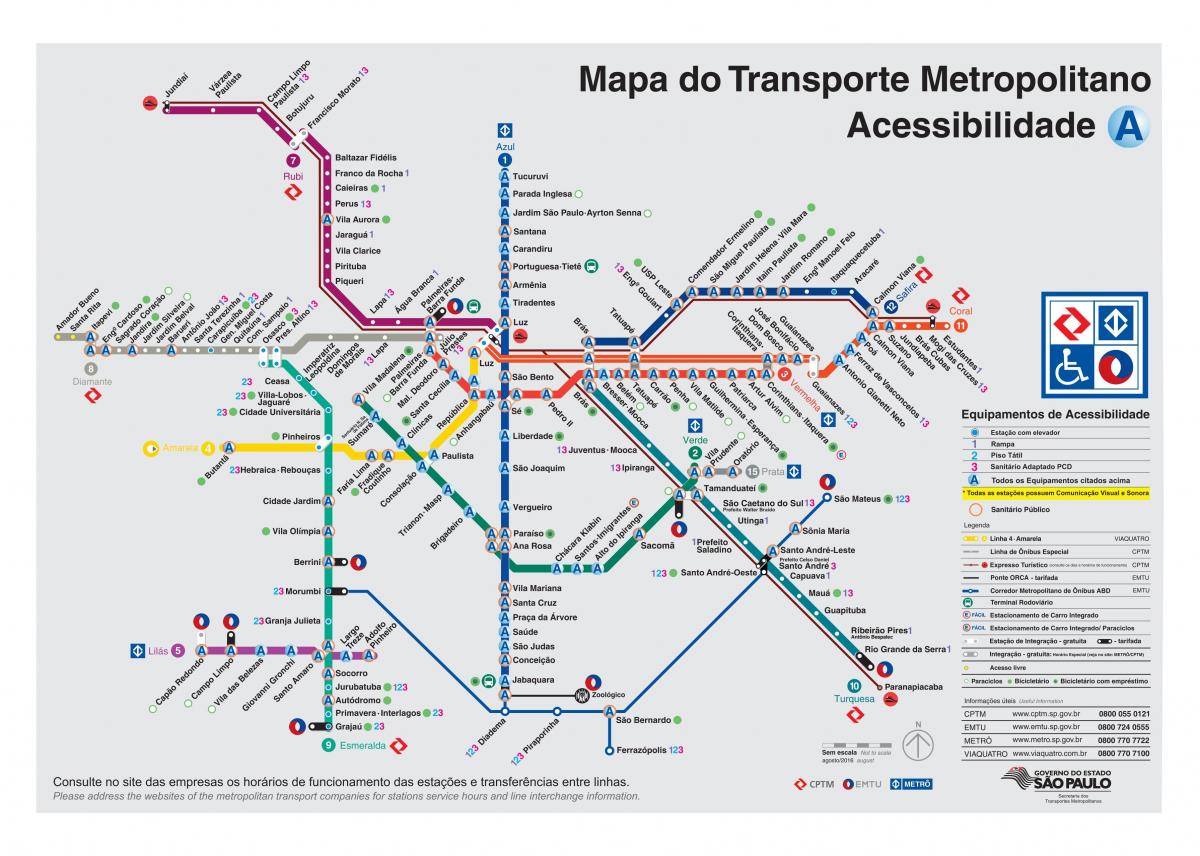 Map of transport Sao Paulo - disabled Access