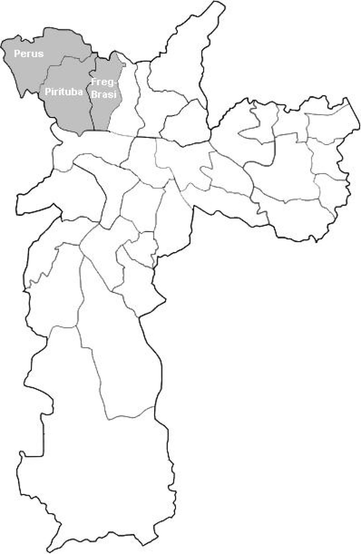 Map of zone Noroeste São Paulo