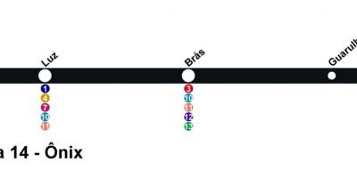 Map of CPTM São Paulo - Line 14 - Onix