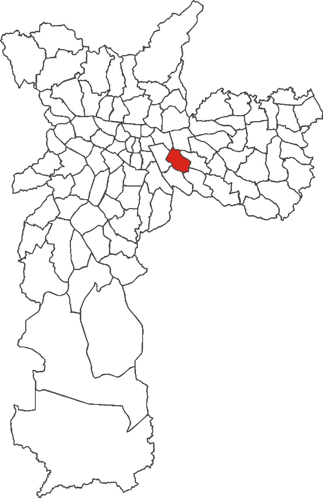 Map of Água Rasa district