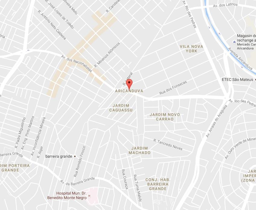 Map of Aricanduva São Paulo