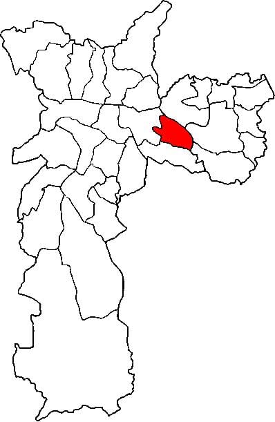Map of Aricanduva-Vila Formosa sub-prefecture São Paulo