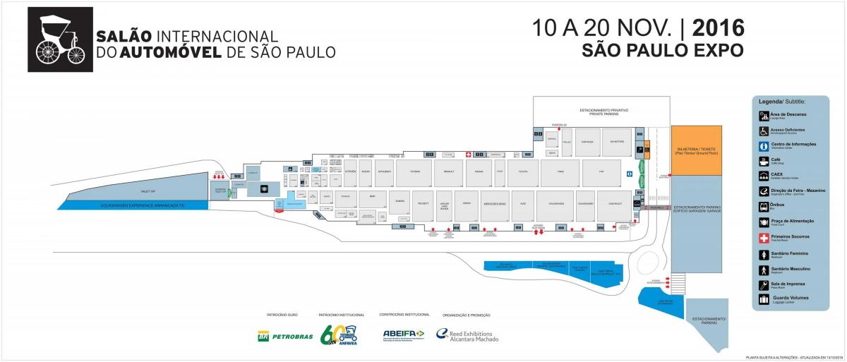 Map of auto show São Paulo