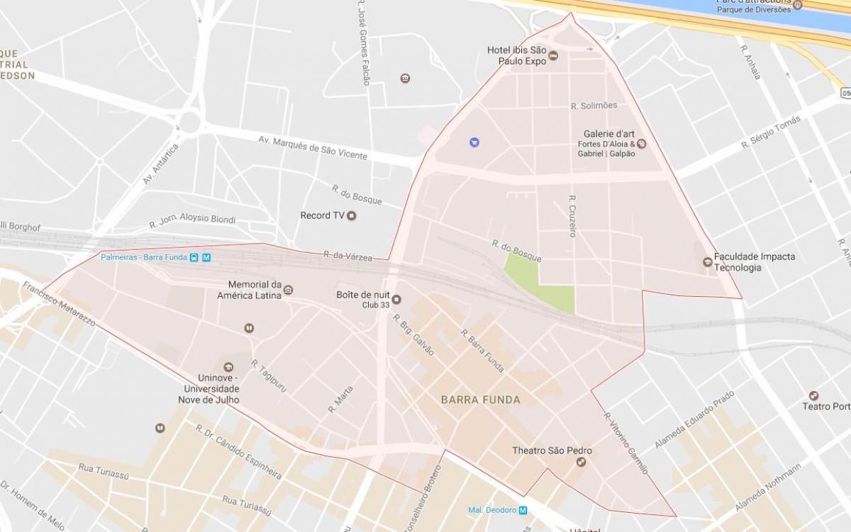 Map of Barra Funda São Paulo