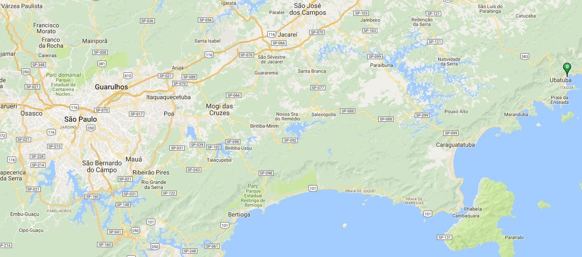 Map of beach Perequê Açu