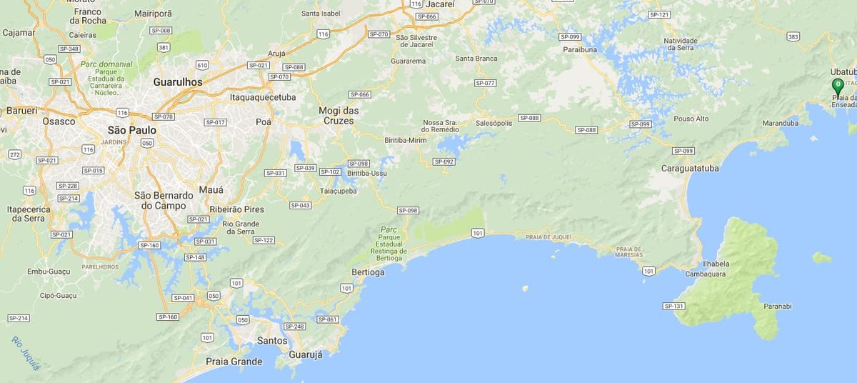 Map of beach Perequê Mirim