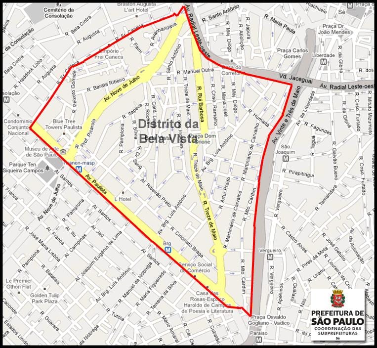Map of Bela Vista São Paulo