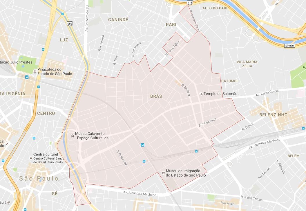 Map of Brás São Paulo