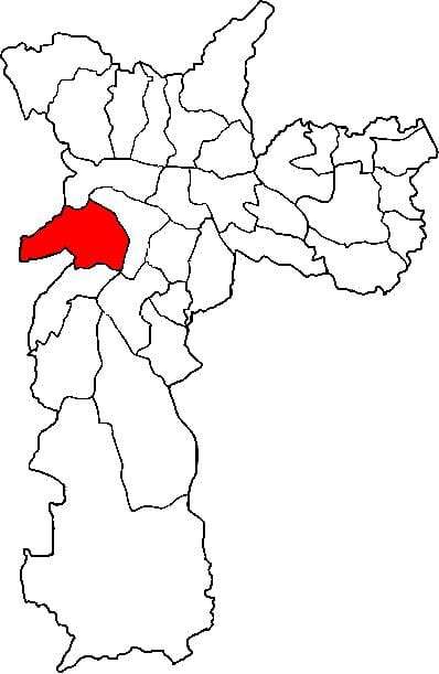 Map of Butantã sub-prefecture São Paulo