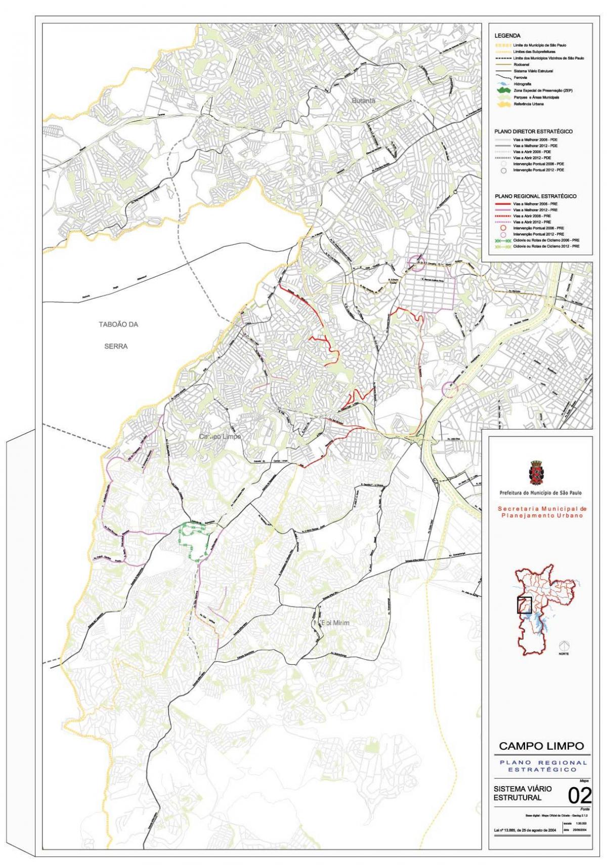 Map of Campo Limpo São Paulo - Roads