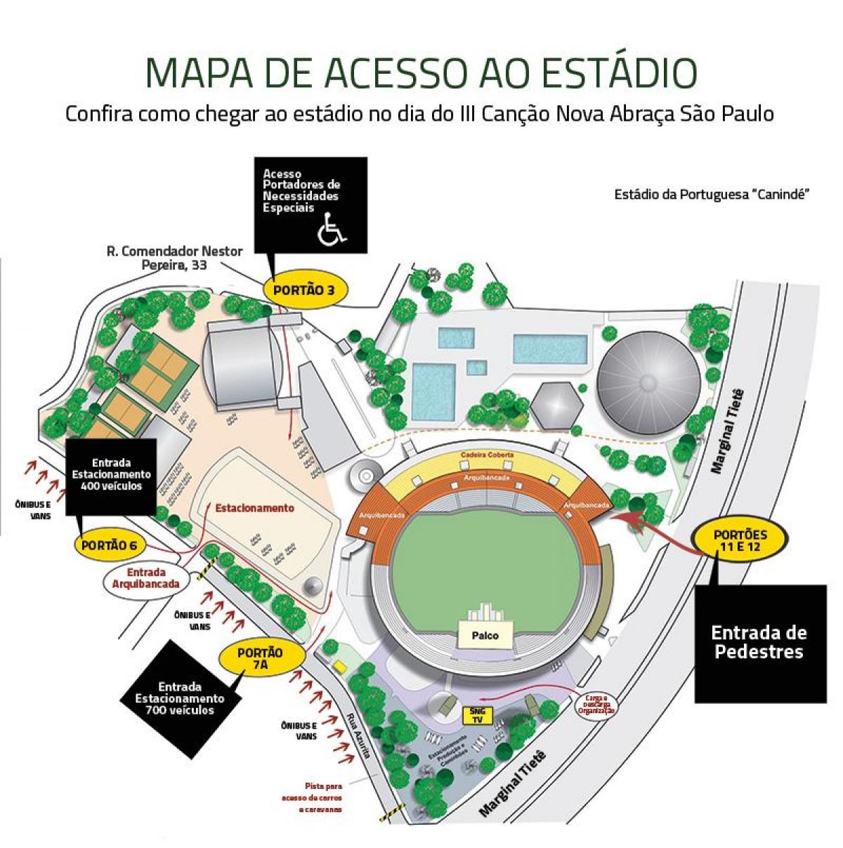 Map of Canindé stadium