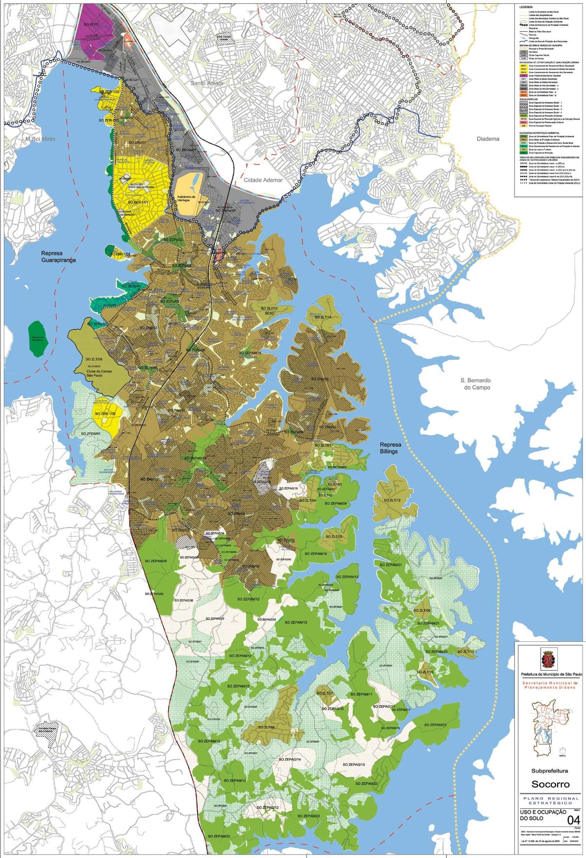 Map of Capela do Socorro São Paulo - Occupation of the soil