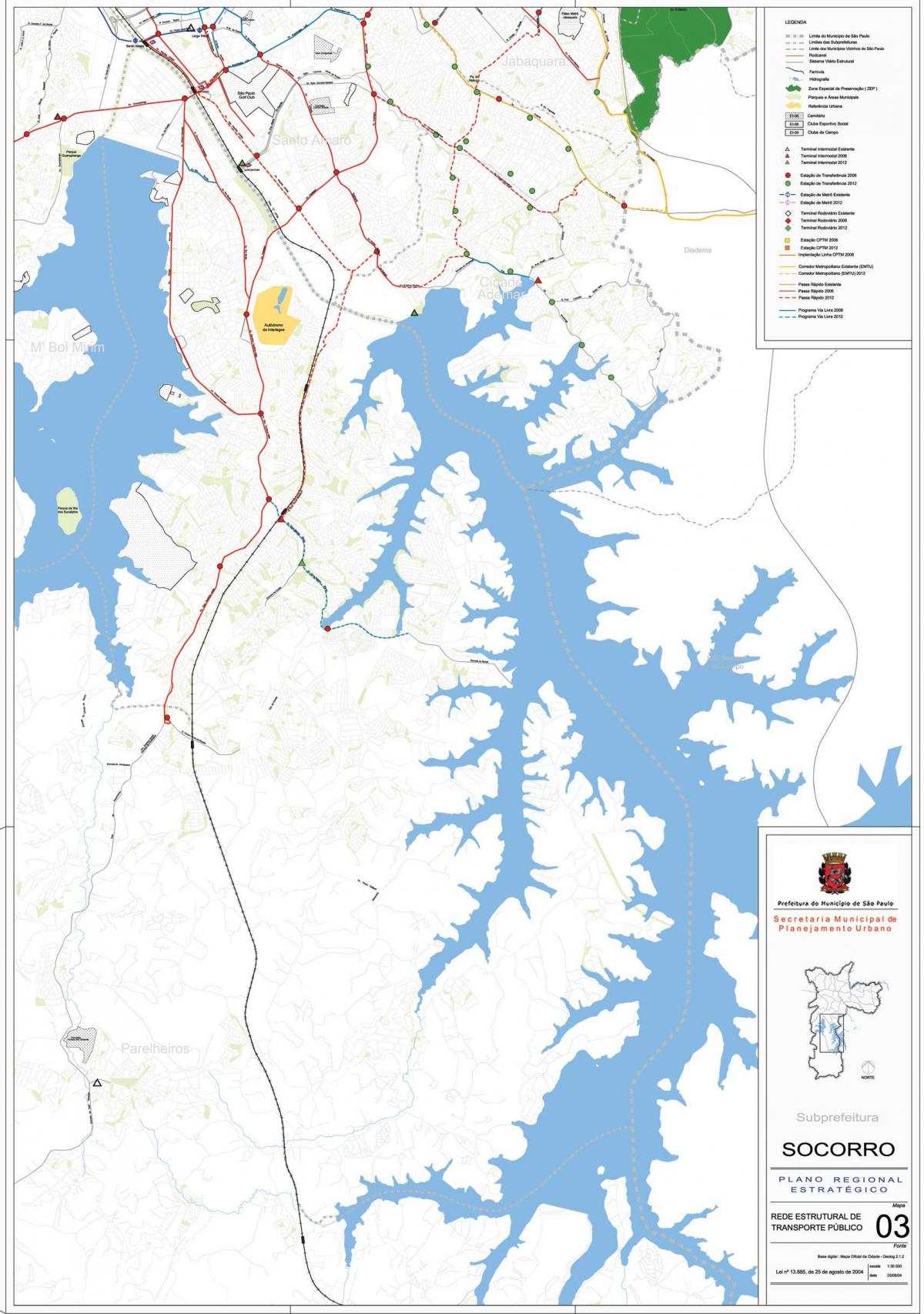 Map of Capela do Socorro São Paulo - Public transports