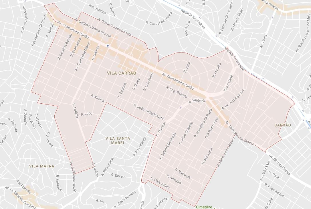Map of Carrão São Paulo