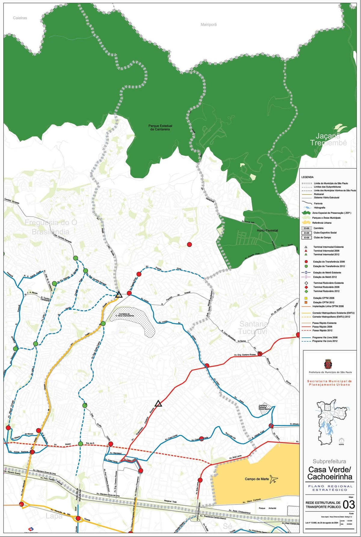Map of Casa Verde São Paulo - Public transports