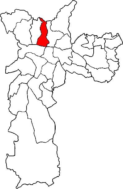 Map of Casa Verde sub-prefecture São Paulo