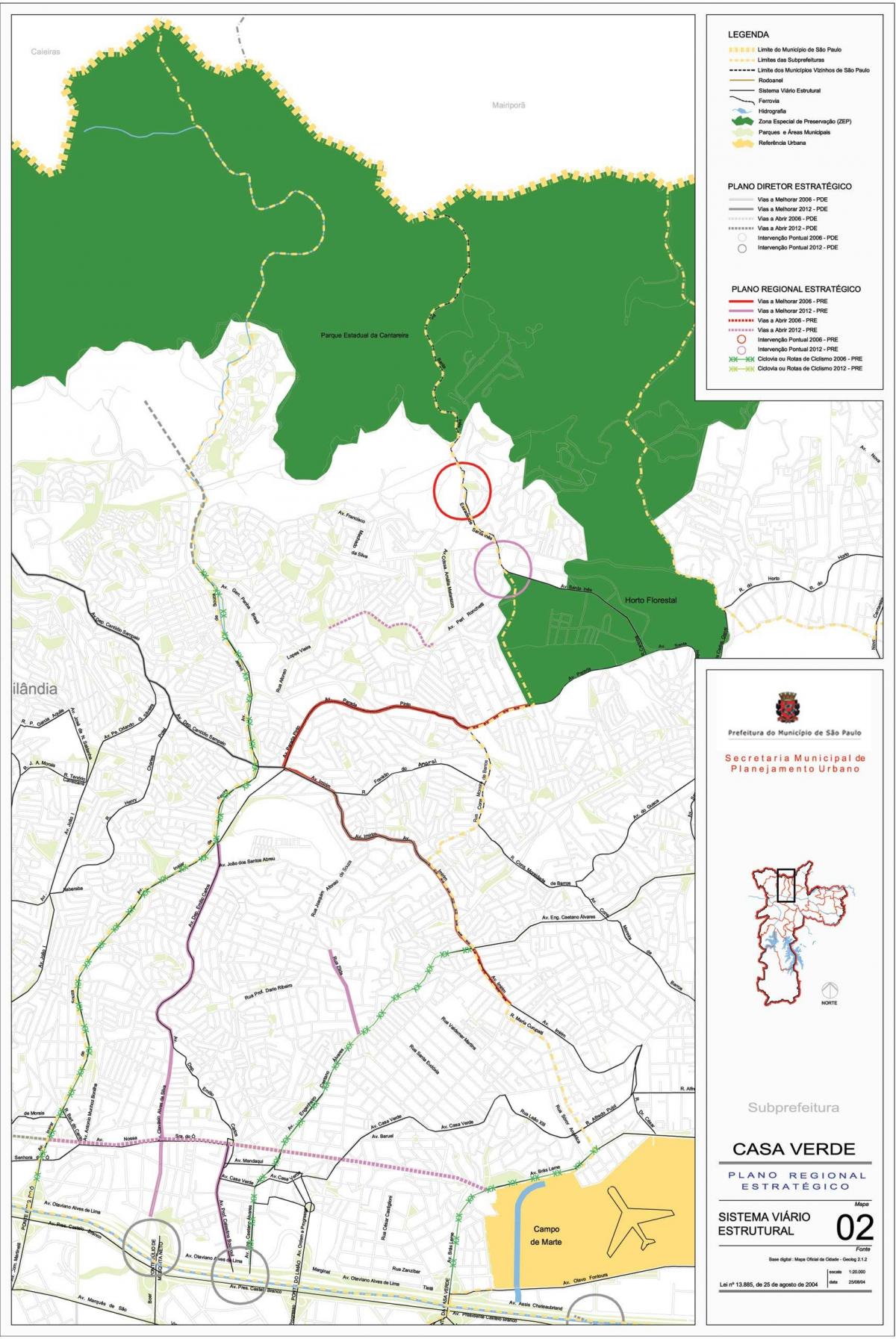 Map of Casa Verde São Paulo - Roads