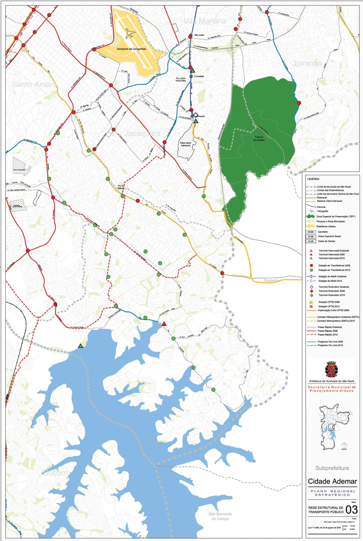 Map of Cidade Ademar São Paulo - Public transports