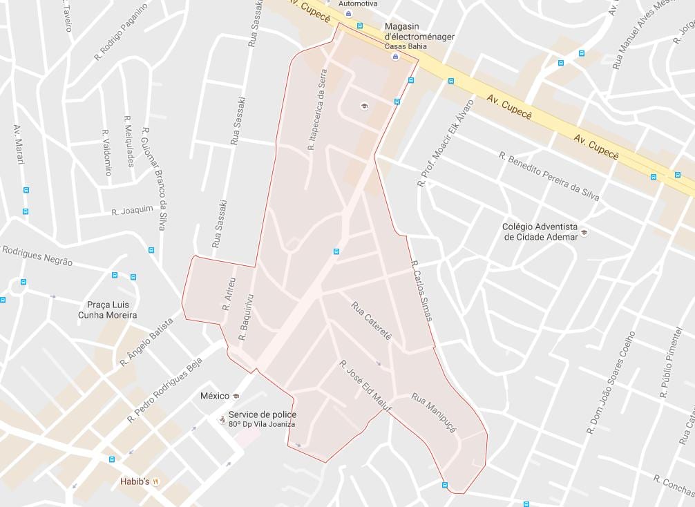 Map of Cidade Ademar São Paulo