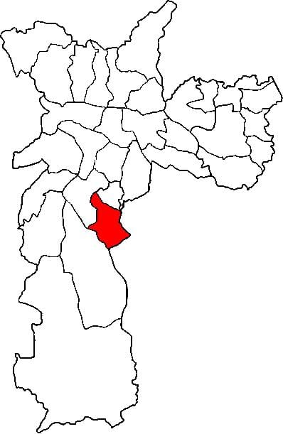 Map of Cidade Ademar sub-prefecture São Paulo