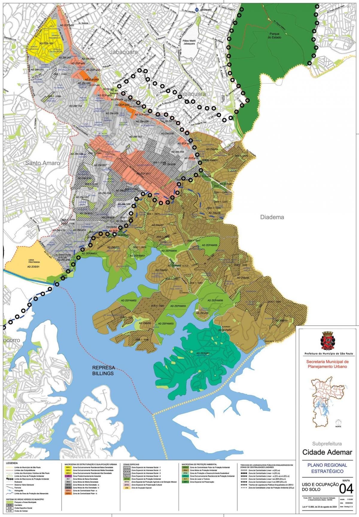 Map of Cidade Ademar São Paulo - Occupation of the soil