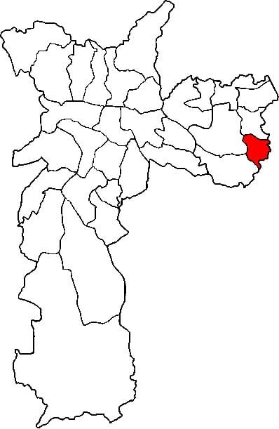 Map of Cidade Tiradentes sub-prefecture São Paulo