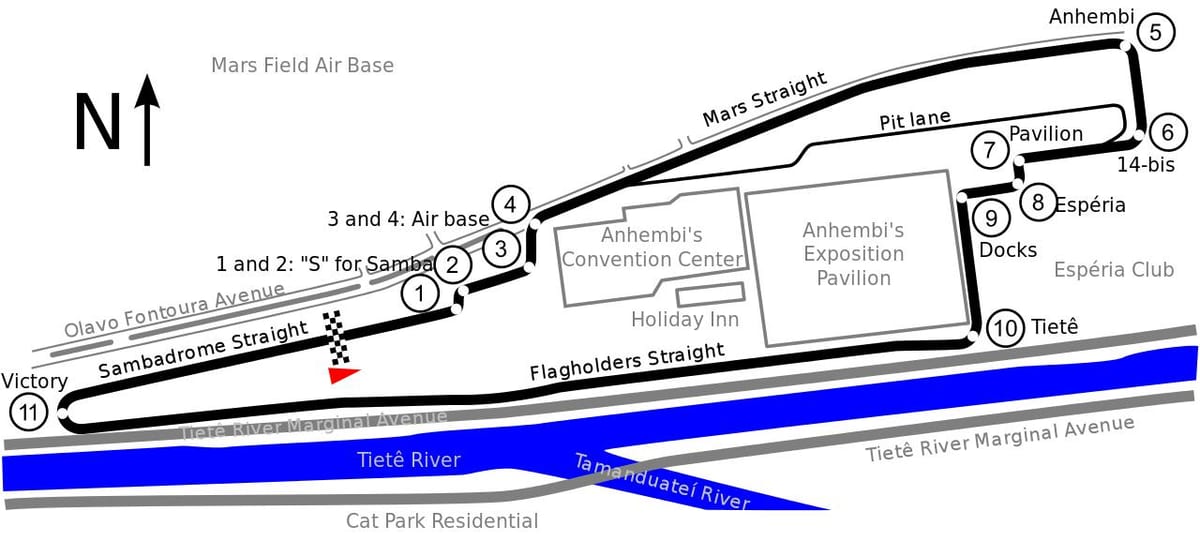 Map of Circuit of Anhembi São Paulo