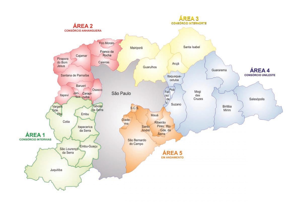 Map of Concessão Áreas RMSP