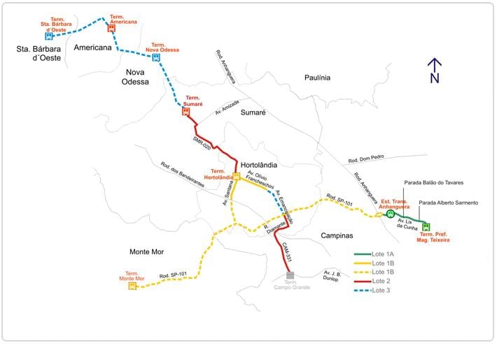 Map of corredor metropolitano Biléo Soares