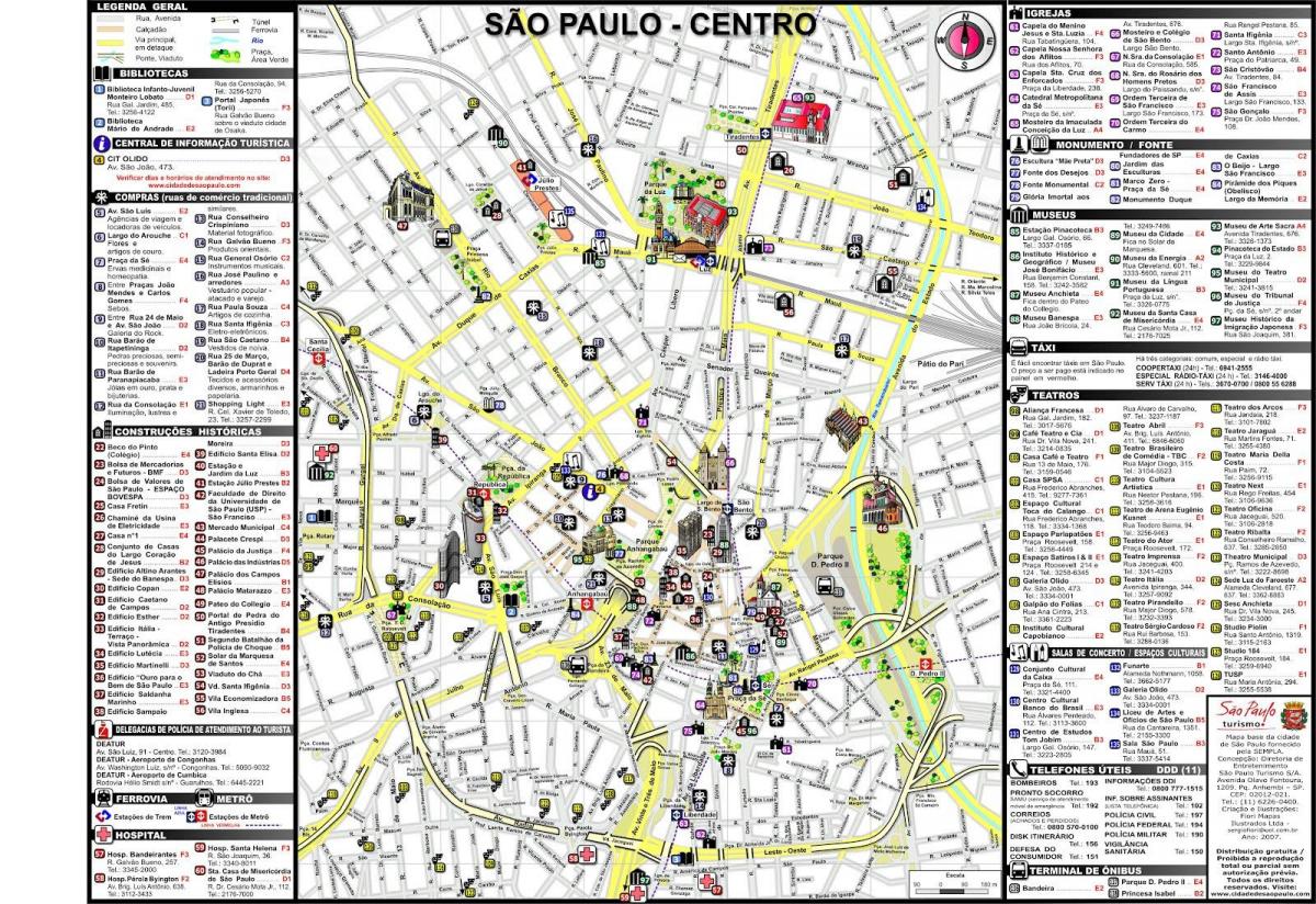 Map of downtown São Paulo