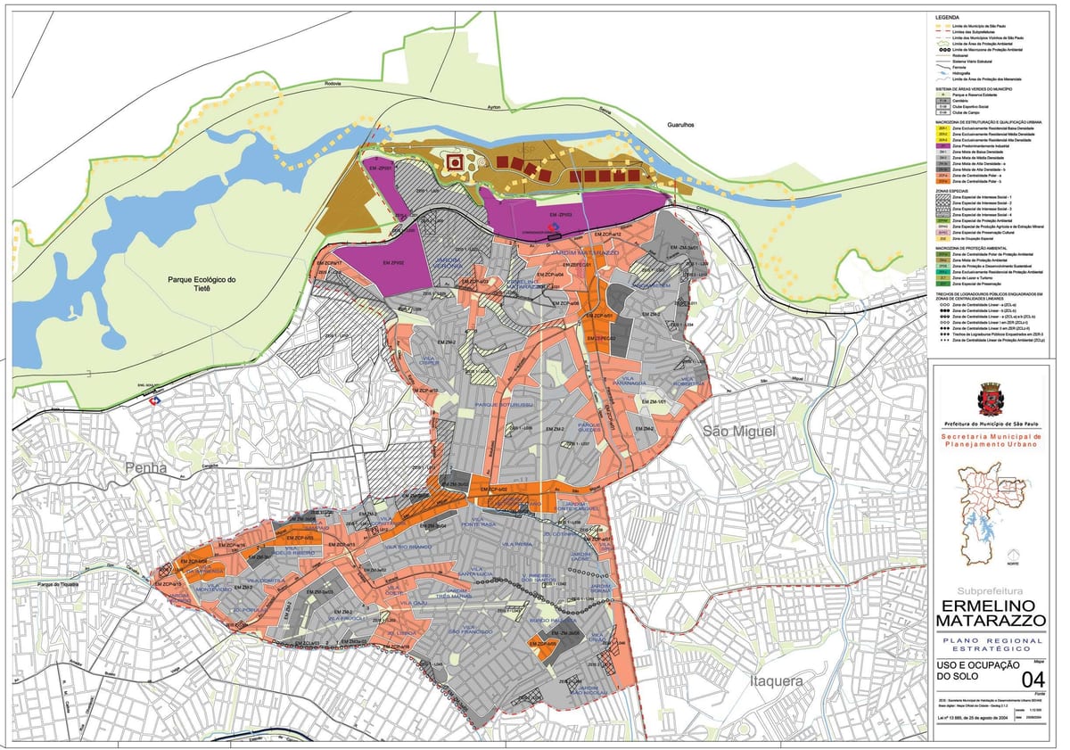Map of Ermelino Matarazzo São Paulo - Occupation of the soil