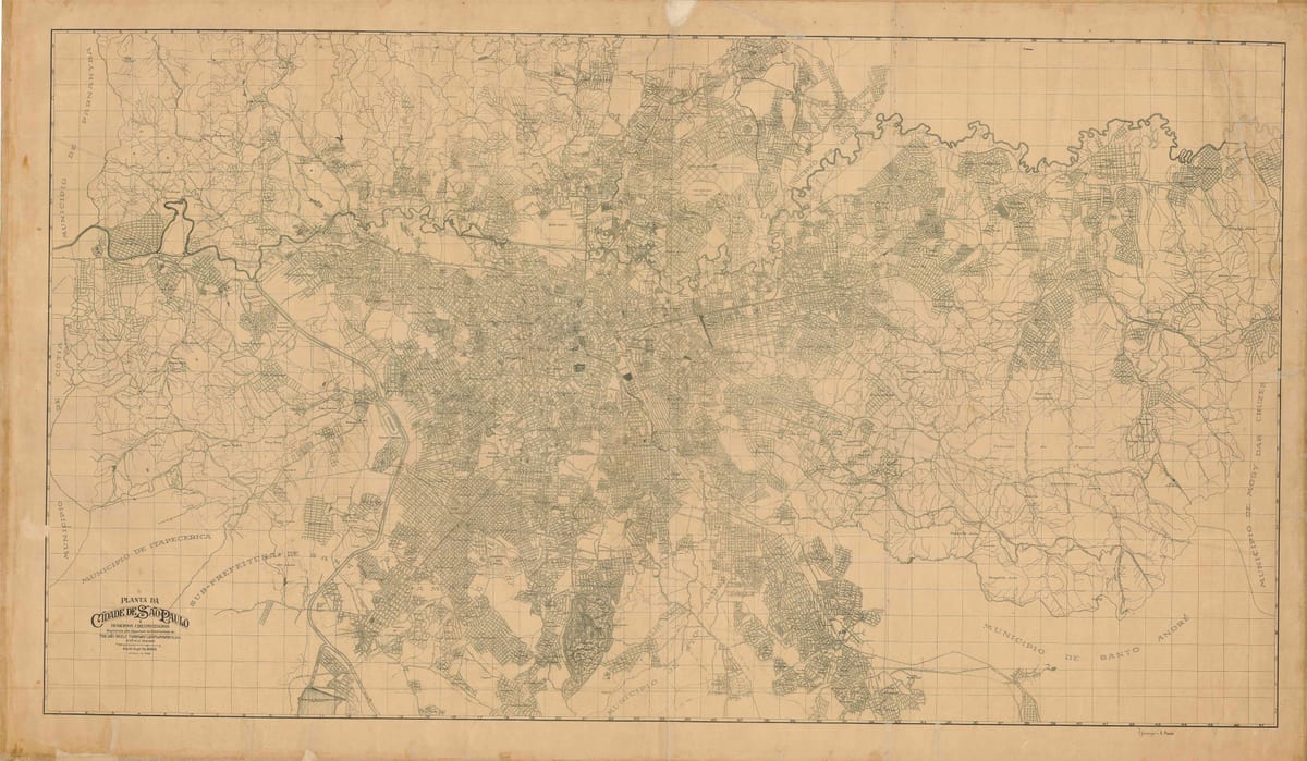 Map of former São Paulo - 1943