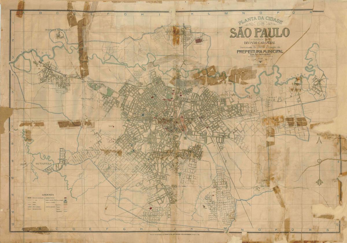 Map of former São Paulo - 1916