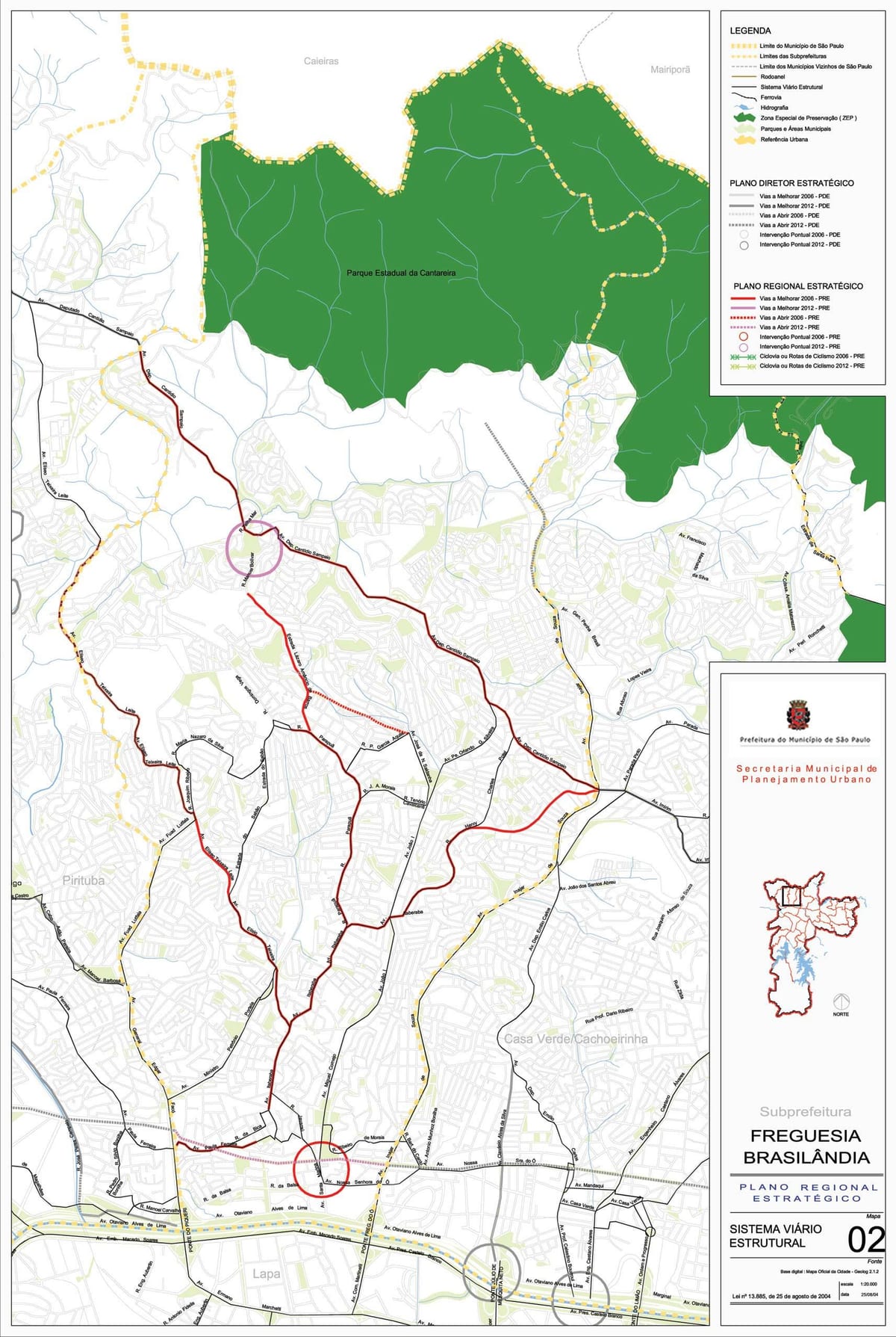 Map of Freguesia do Ó São Paulo - Roads