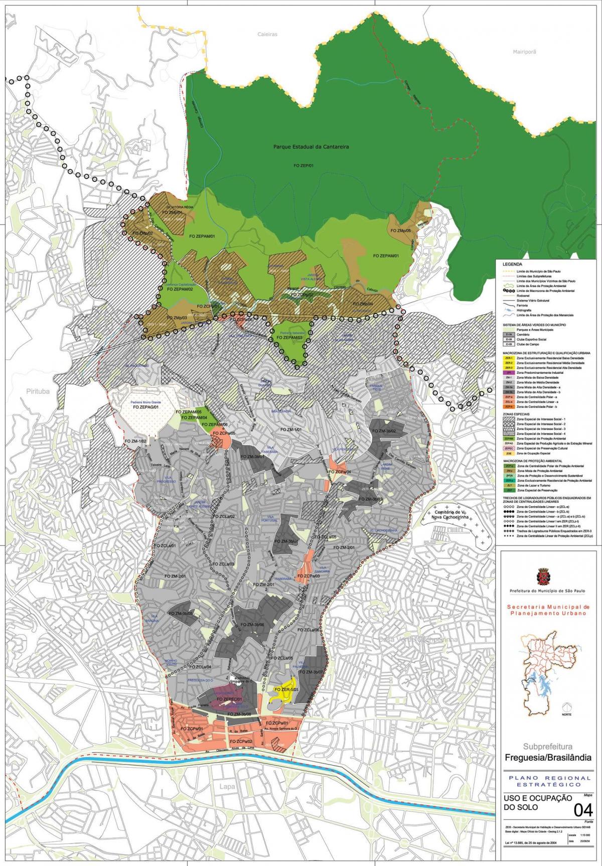 Map of Freguesia do Ó São Paulo - Occupation of the soil