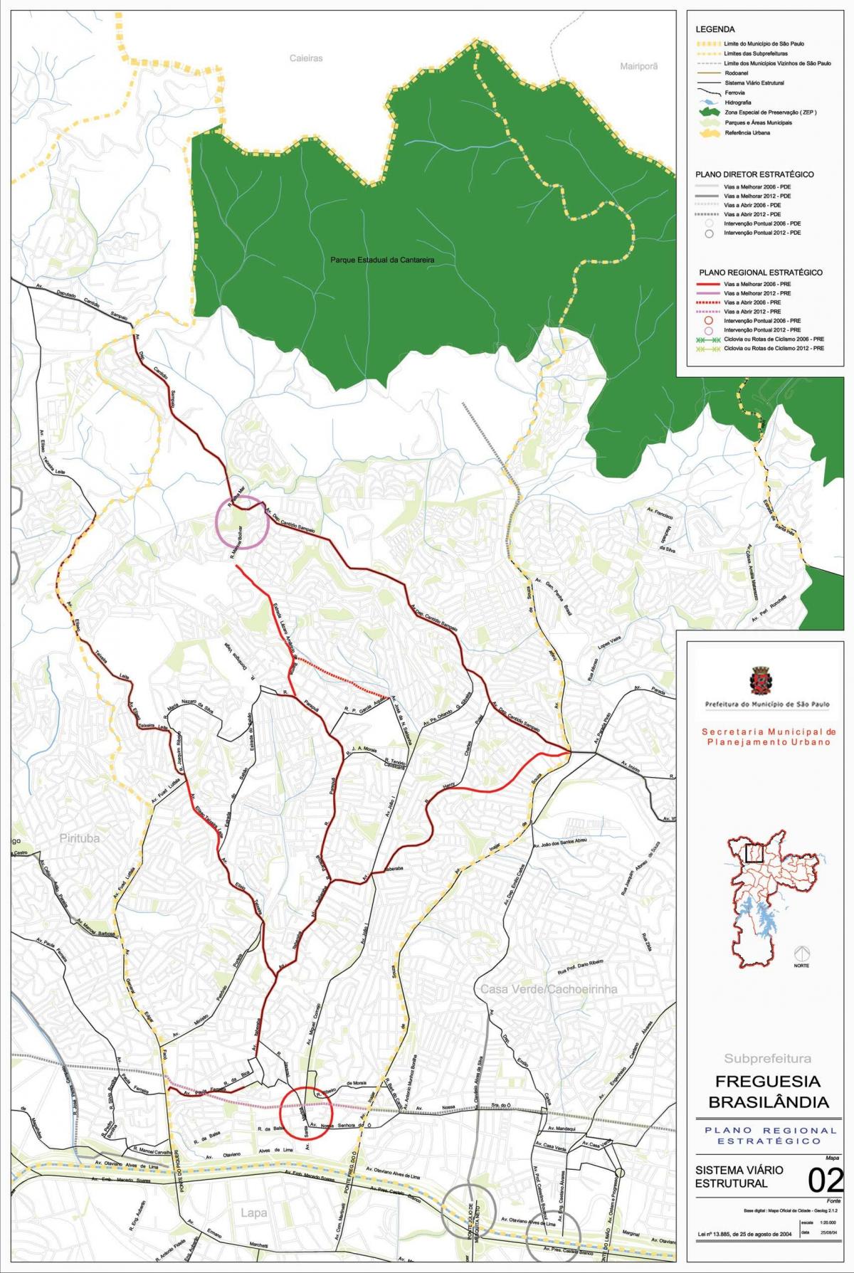 Map of Freguesia do Ó São Paulo - Roads