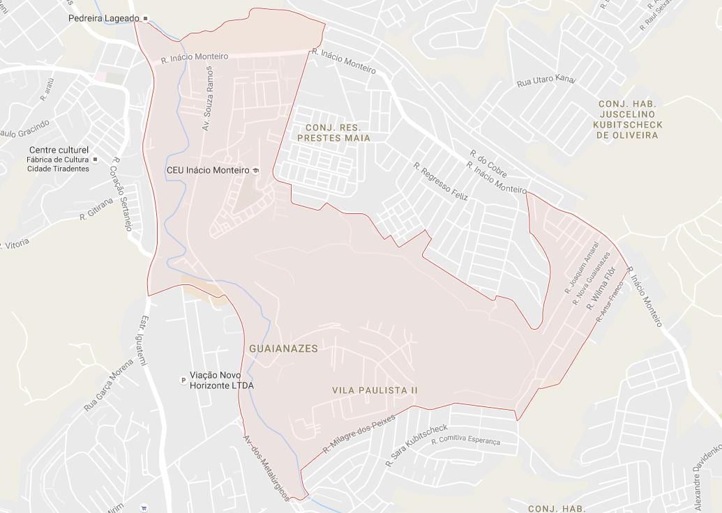 Map of Guaianases São Paulo