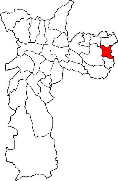 Map of Guaianases sub-prefecture São Paulo