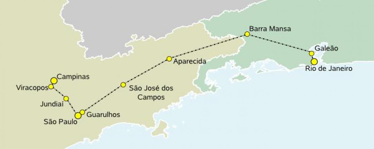 Map of high-speed train São Paulo