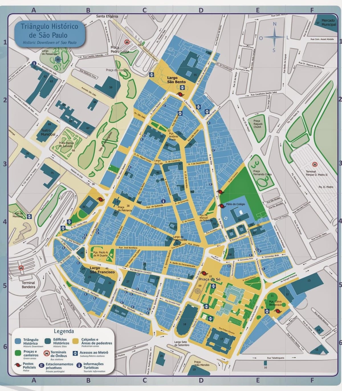Map of historic centre São Paulo