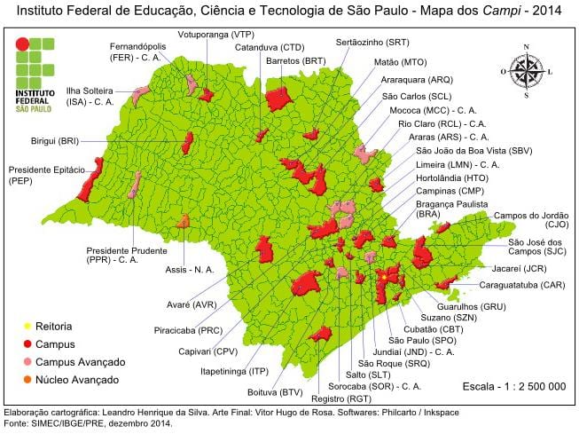 Map of institute Federal of São Paulo - IFSP