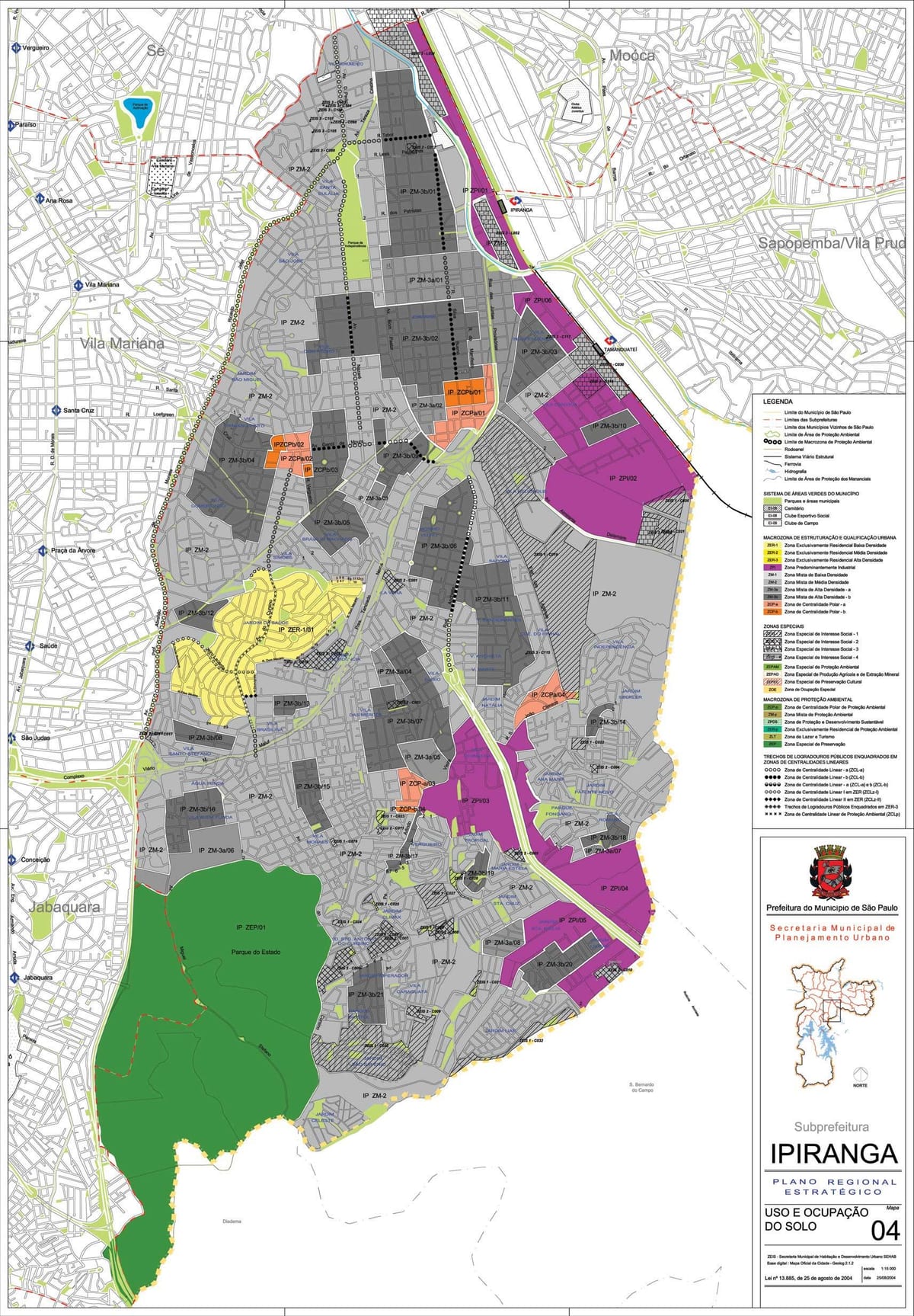 Map of Ipiranga São Paulo - Occupation of the soil